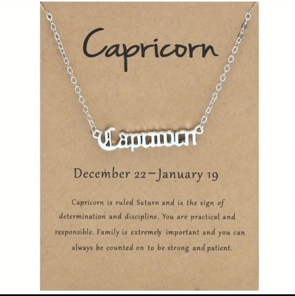 Capricorn English Letter Zodiac Pendant Necklace